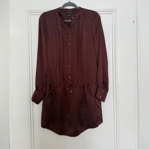Banana republic 100% silk maroon tunic dress